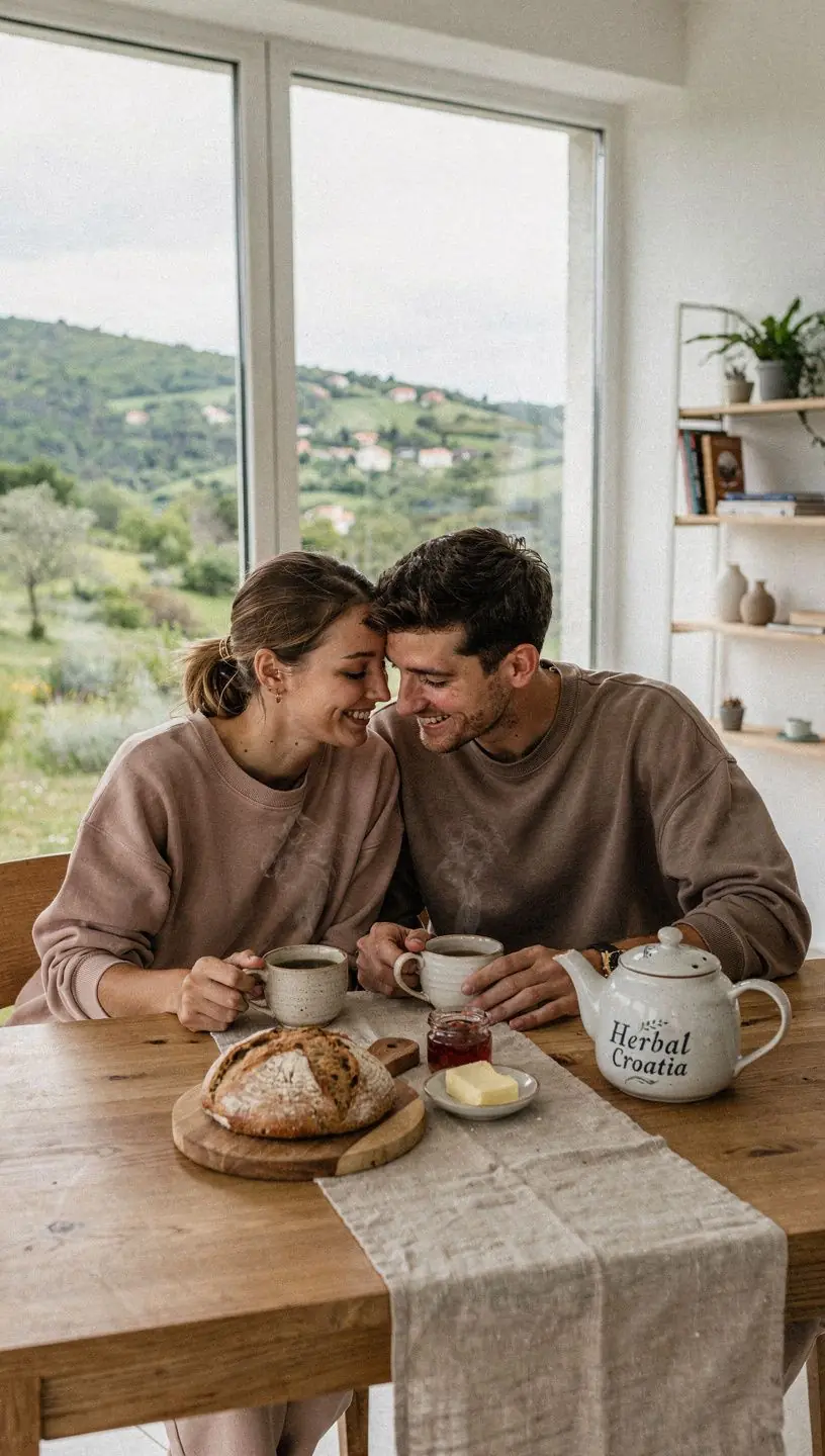 Raznolikost pakiranja biljnog čaja na drvenoj površini
