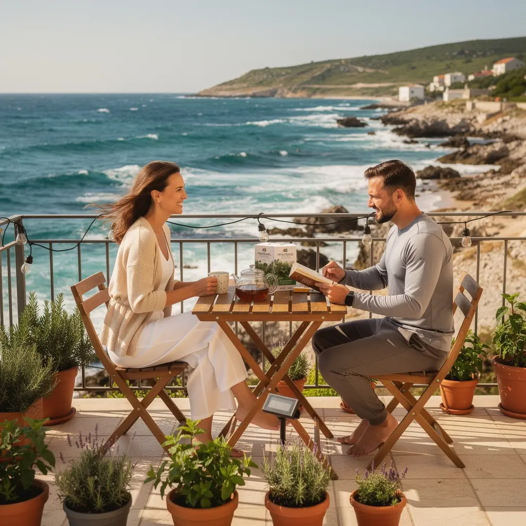 Šalica mirisnog biljnog čaja s cvjetovima lavande i limunskom travom